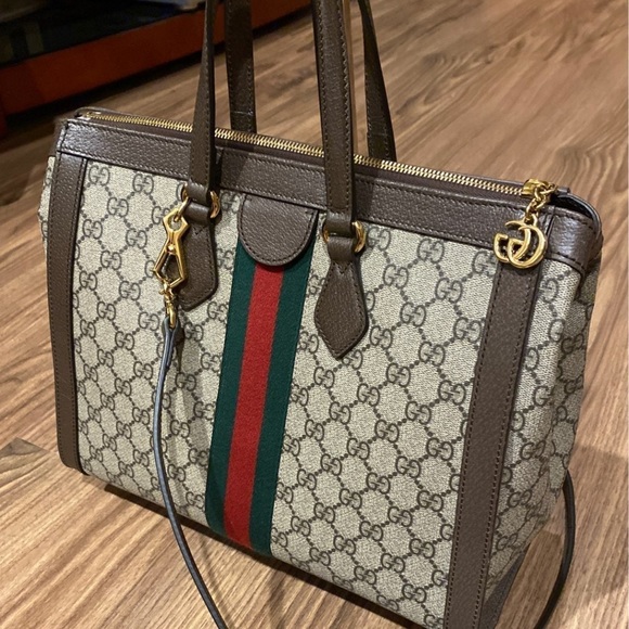 A125- 💯 % authentic Gucci Ophidia MEDIUM tote bag - Picture 5 of 15